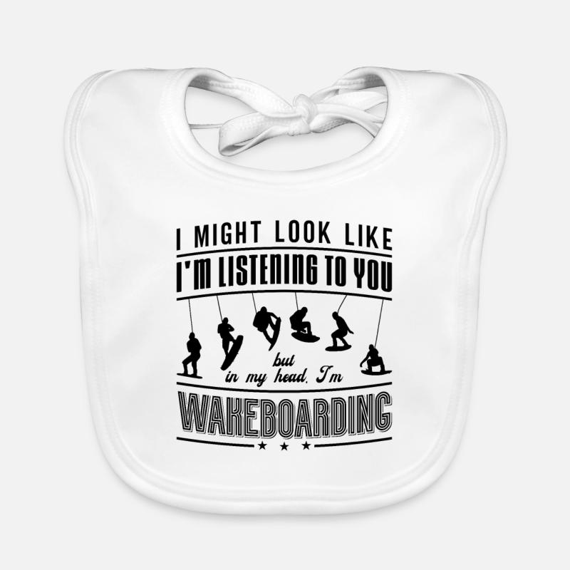 Wakeboard Wakeboarden Wakeboarder Geschenkidee Baby Bio-Lätzchen