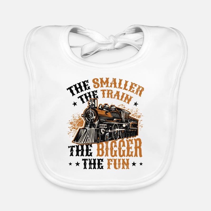 Smaller the train, the larger the model railway Organic Baby Bibs
