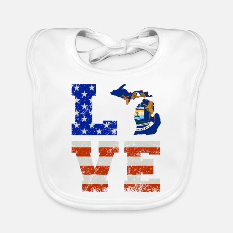 Liebe Michigan Us flaggengeschenk Baby Bio-Lätzchen