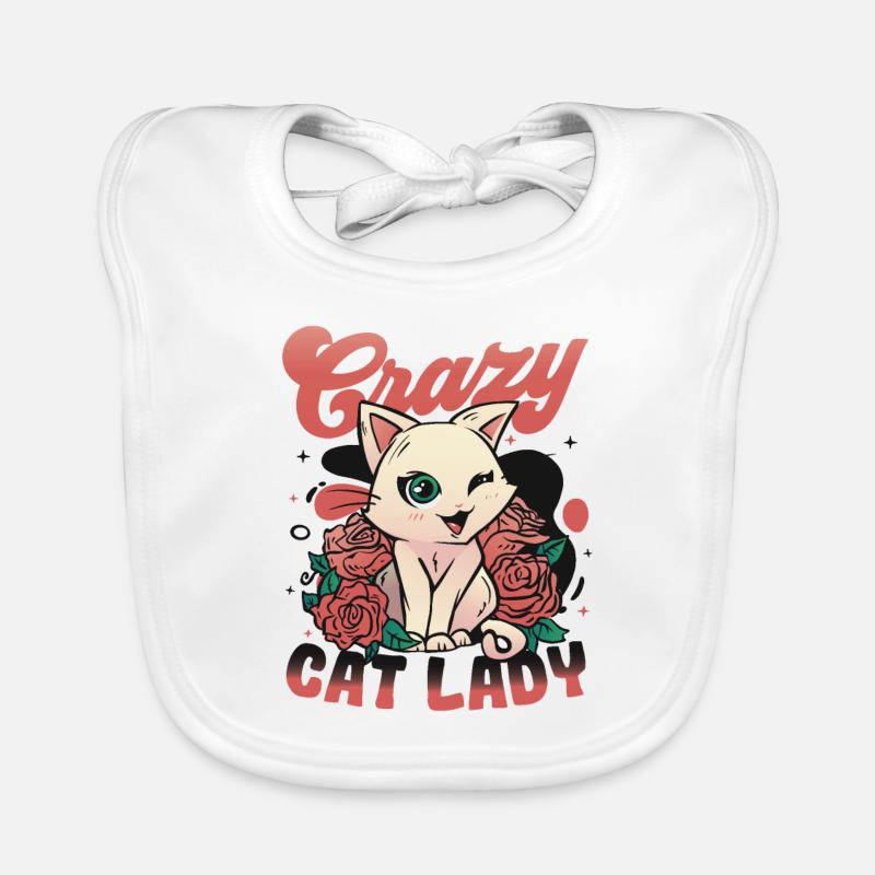 Dame chat folle Bavoir bio Bébé