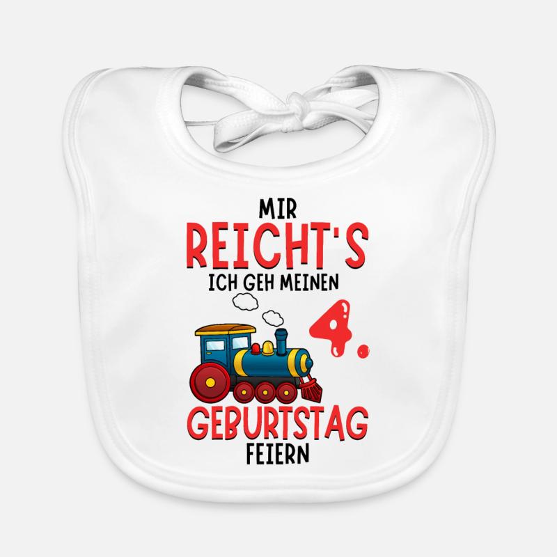 4. Geburtstag Geburtstagsgeschenk mit Eisenbahn Baby Bio-Lätzchen