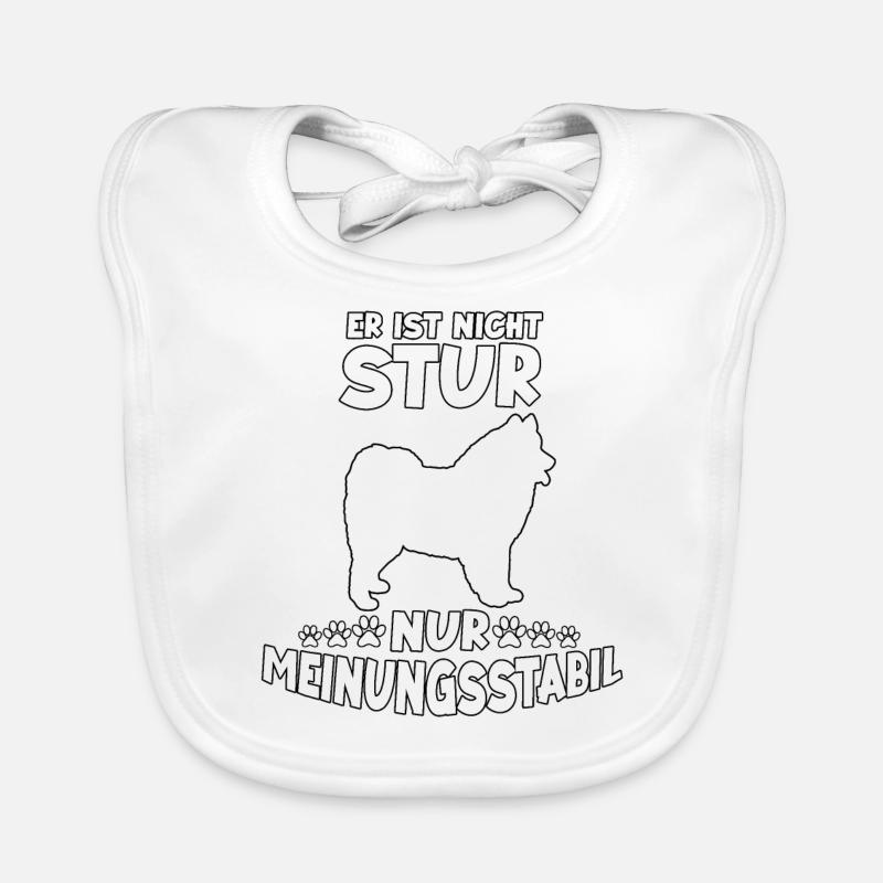 Witziges Hunde Spruch Motiv Samojeden Gassi - Baby Bio-Lätzchen - Weiß