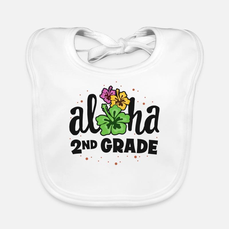 Aloha 2nd Grade Second Teacher First Day Back to Organic Baby Bibs