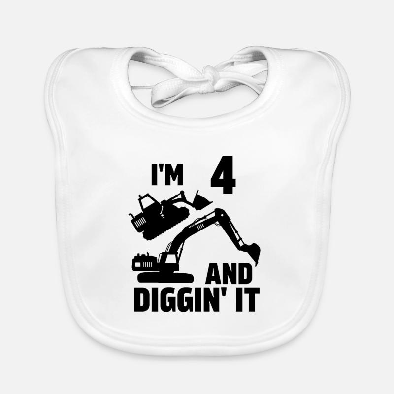 I'm 4 und Diggin' It Baby Bio-Lätzchen