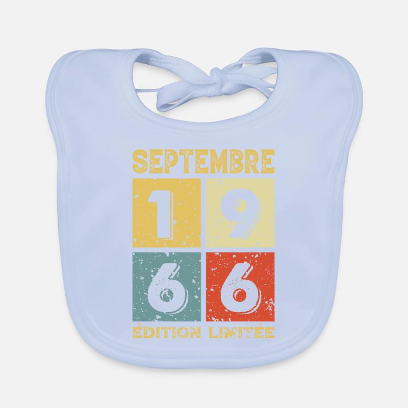 Septembre 1966 Original Idée Cadeau Anniversaire Bavoir bio Bébé