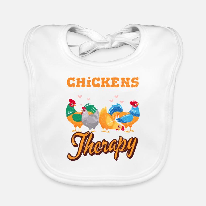 Chickens Are My Therapy Funny Chicken Lover Chicke Baby Bio-Lätzchen
