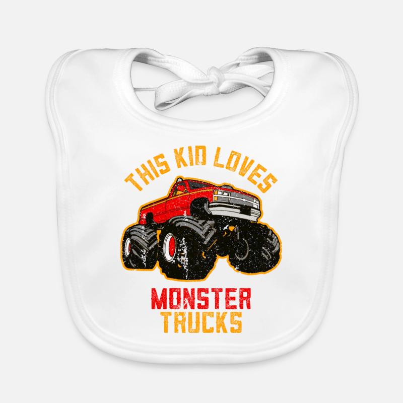 This Kid loves Monster Trucks Organic Baby Bibs
