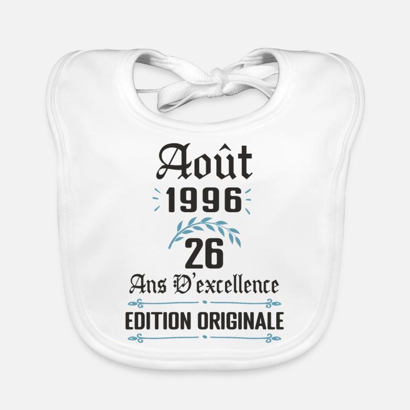 26 ans anniversaire aout 1996 Bavoir bio Bébé