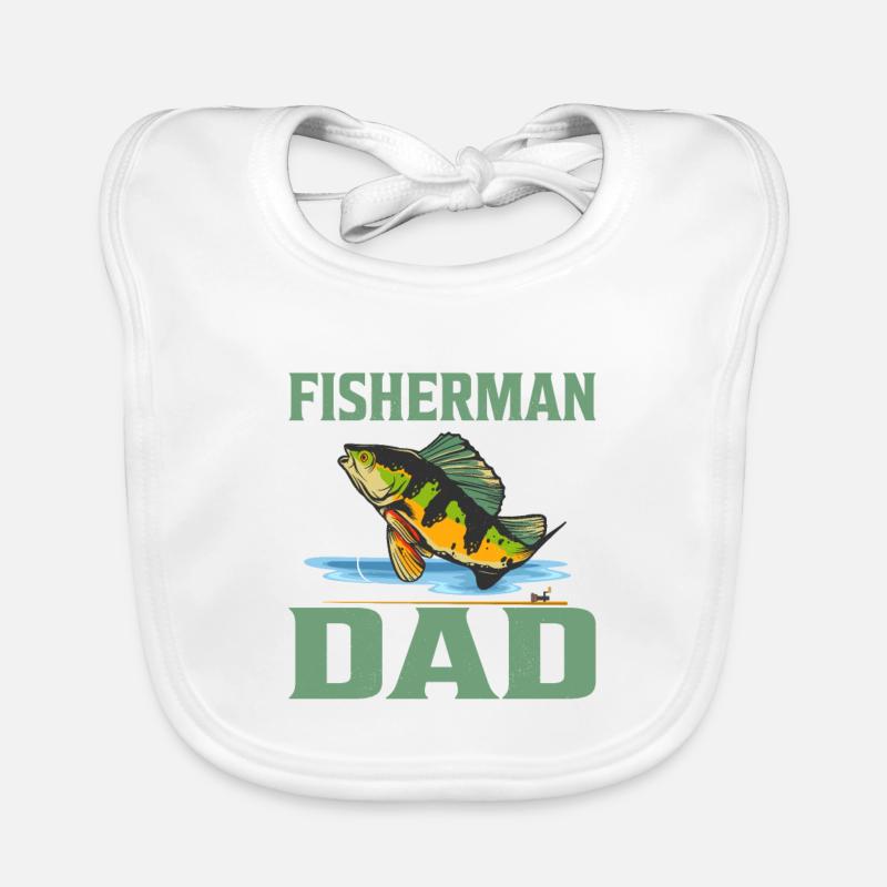 J’ai deux titres Pêcheur et Papa Angle de Pêche Bavoir bio Bébé