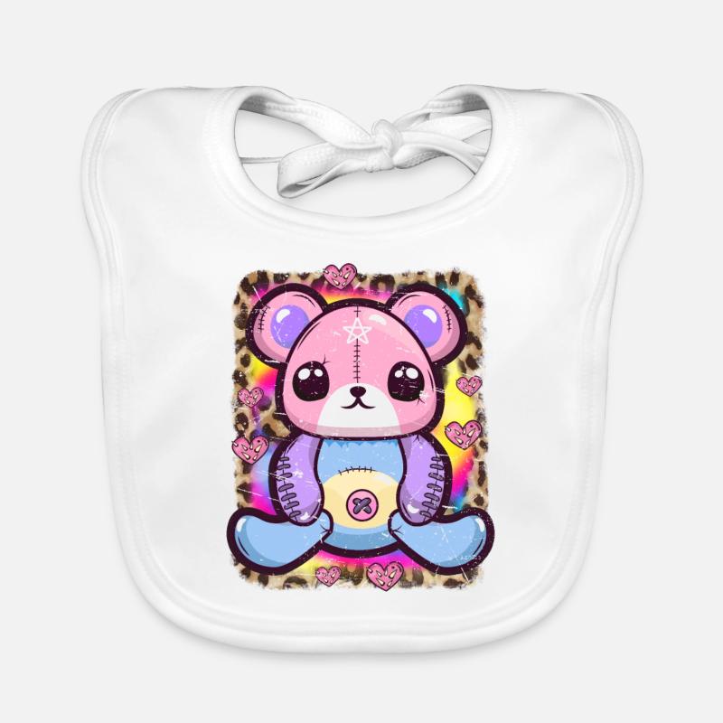 Kawaii Goth Teddybär Baby Bio-Lätzchen