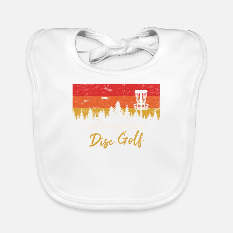 Easily Distracted By Disc Golf Funny Frisbee Golf Baby Bio-Lätzchen