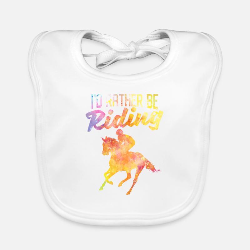 Cavalier Cher Amoureux des Chevaux Mignon Je voudrais - Bavoir bio Bébé - blanc