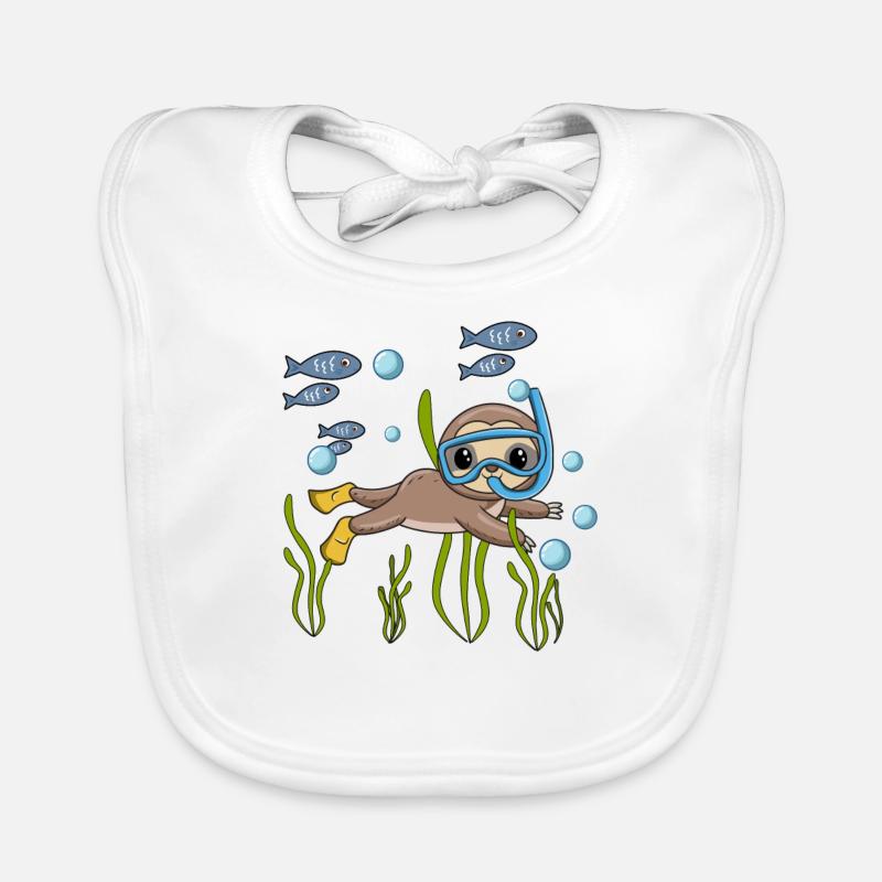 Scuba Diving Sloth Lazy Animal Diving I Gift Organic Baby Bibs