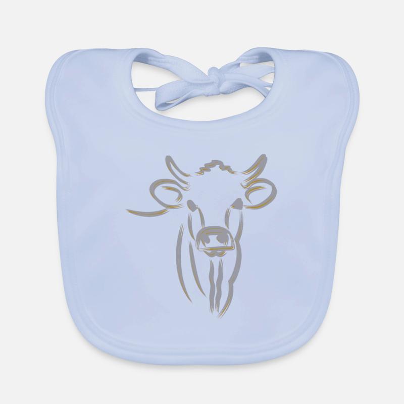 SILHOUETTE DE VACHE ARGENTÉE, MINIMALE Bavoir bio Bébé