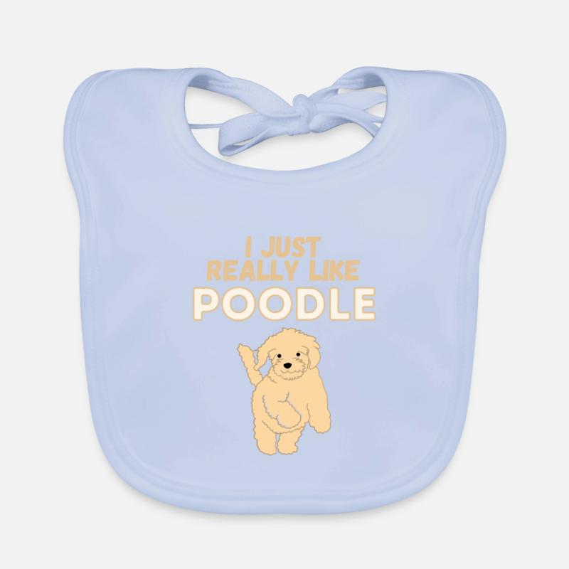 J’aime vraiment Poodles Dog Gift Bavoir bio Bébé