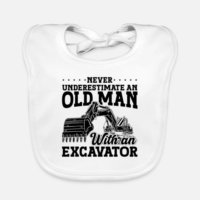 Bauarbeiter Baggerfahrer Bagger Geschenkidee Baby Bio-Lätzchen