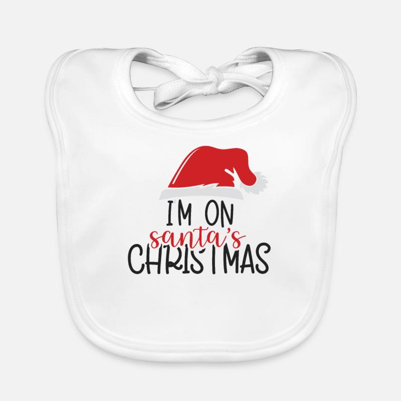 I'm at Santa's Christmas Norwegian Pattern Organic Baby Bibs