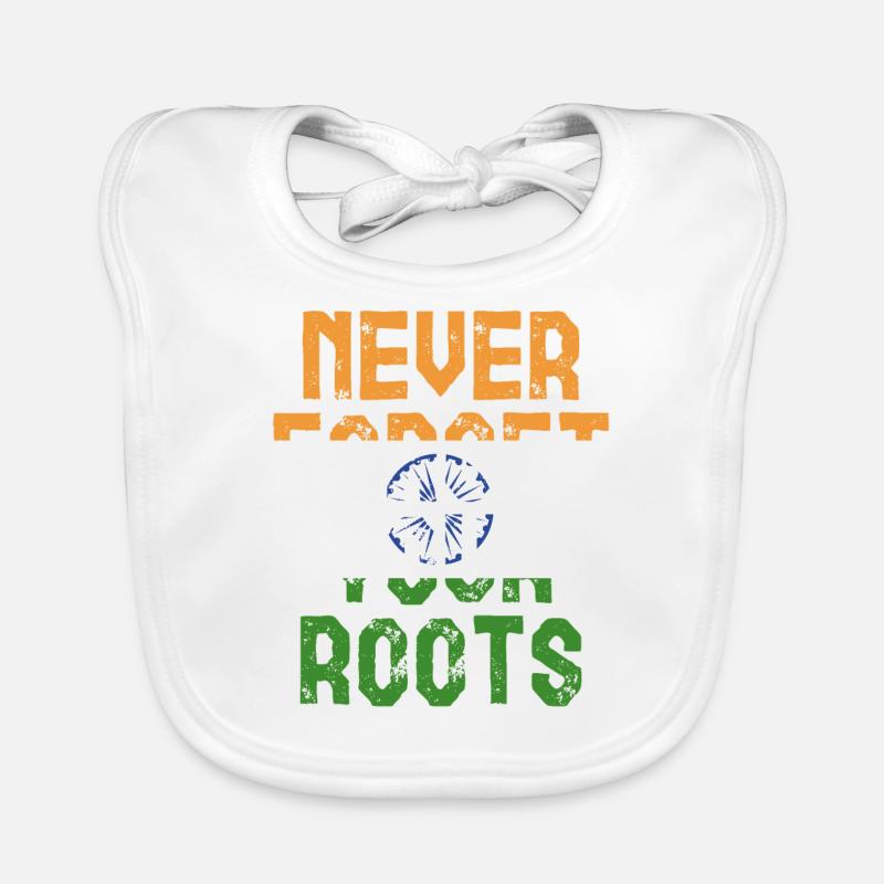 Roots Indien Geschenk - Baby Bio-Lätzchen - Weiß