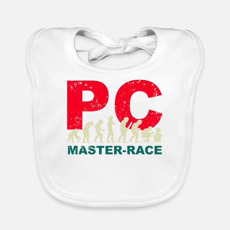 PC Master-race Funny Evolution Graphics for Gamers Organic Baby Bibs