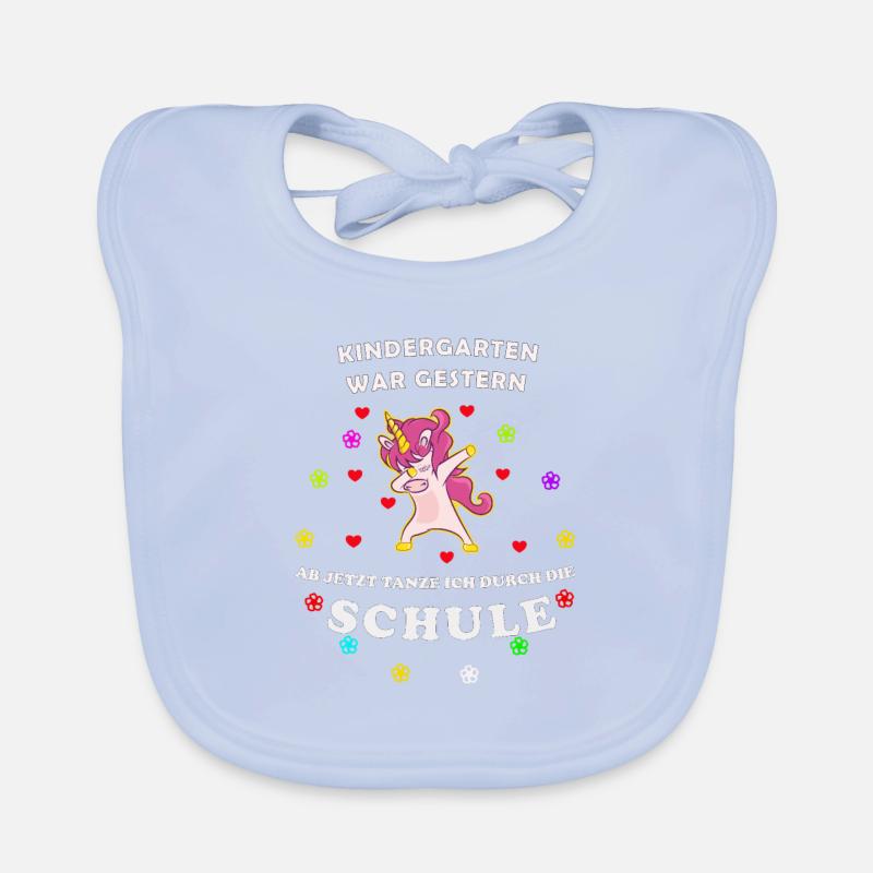 Dapping Einhorn zum Schulanfang Baby Bio-Lätzchen
