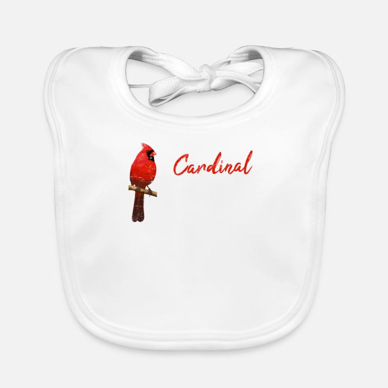 Cardinal Whisperer Northern Cardinal Bird Red Card Organic Baby Bibs