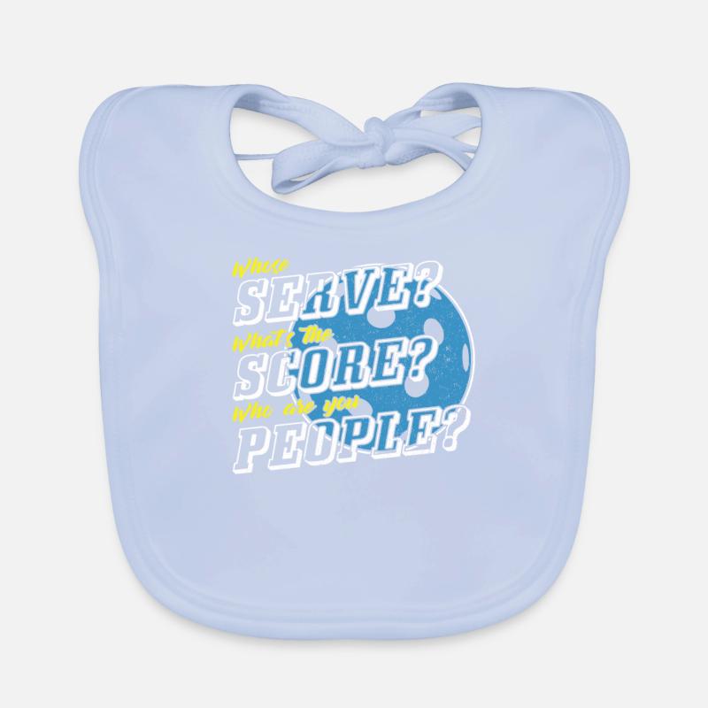 Whose Serve What's The Score - Funny Pickleball Organic Baby Bibs