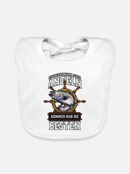 Angeln Angler - Baby Bio-Lätzchen - Weiß