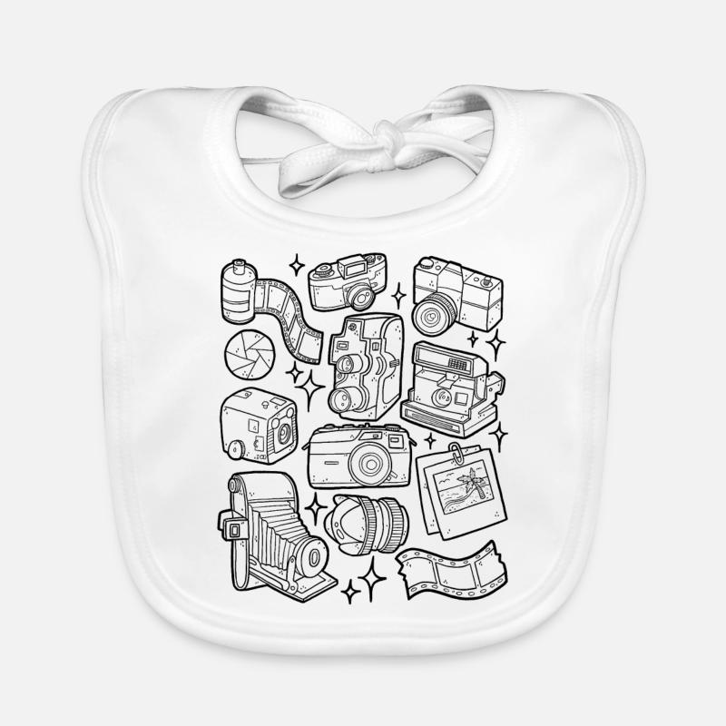 Analog Cameras Organic Baby Bibs