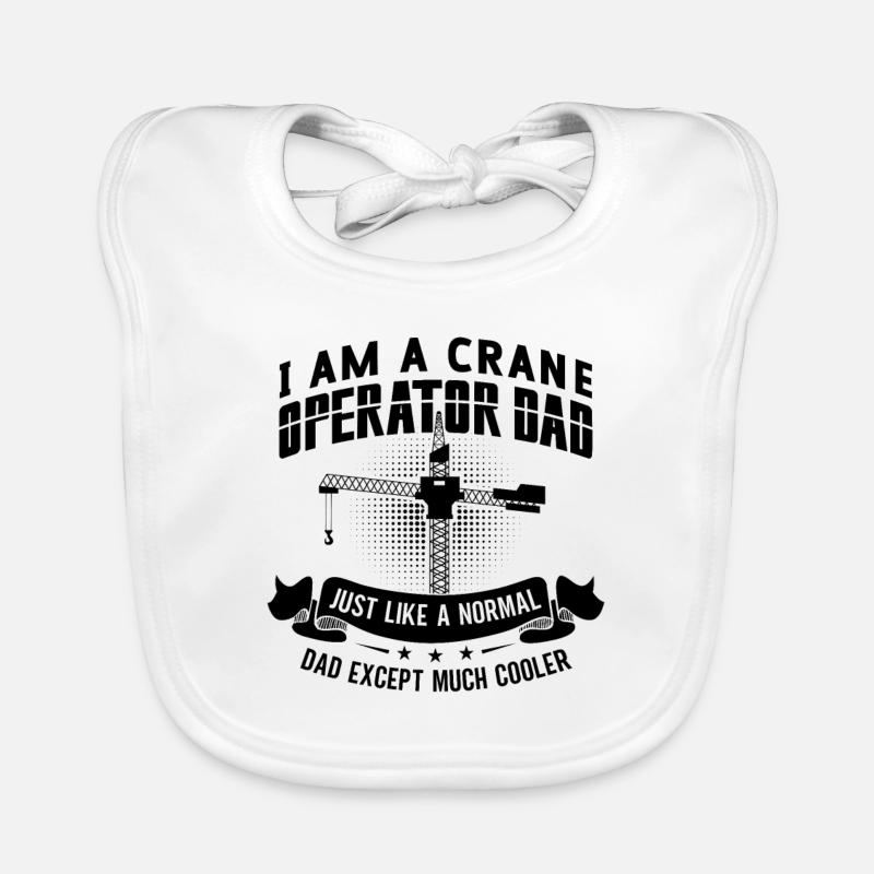 Crane operator Work Construction worker Crane gift idea Organic Baby Bibs
