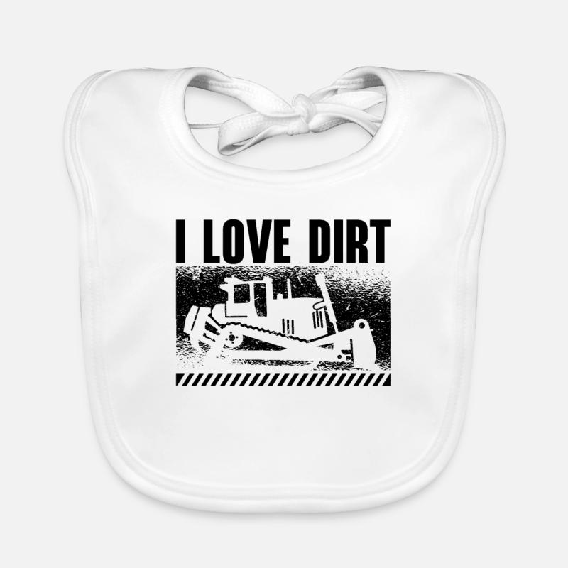 Bagger Bauarbeiter Raupe Bulldozer Geschenkidee Baby Bio-Lätzchen