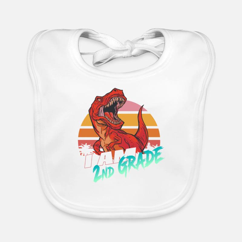 I am 2nd Grade, Second Grader - T-REX Organic Baby Bibs