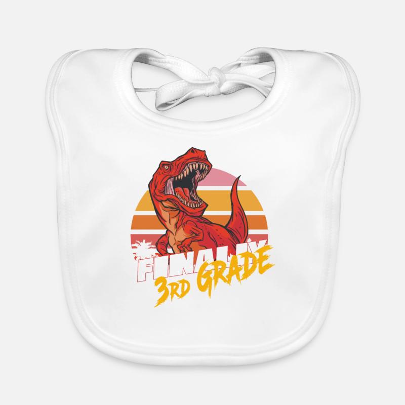 Finally 3rd Grade, Second Grader - T-REX Organic Baby Bibs