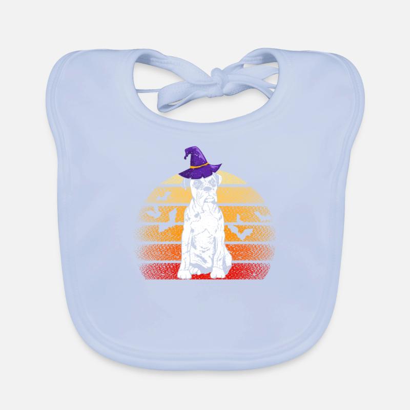 Boxer Witch Hat Funny Halloween Dog Lovers Organic Baby Bibs