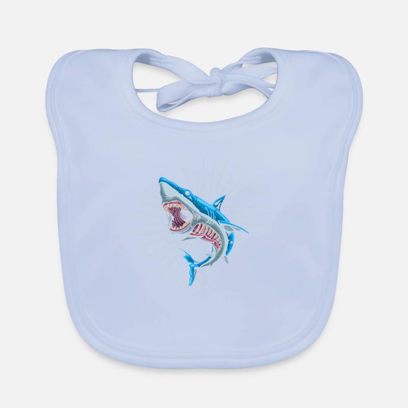 Shark Zombie Halloween Skeleton Skull Rib Cage Organic Baby Bibs