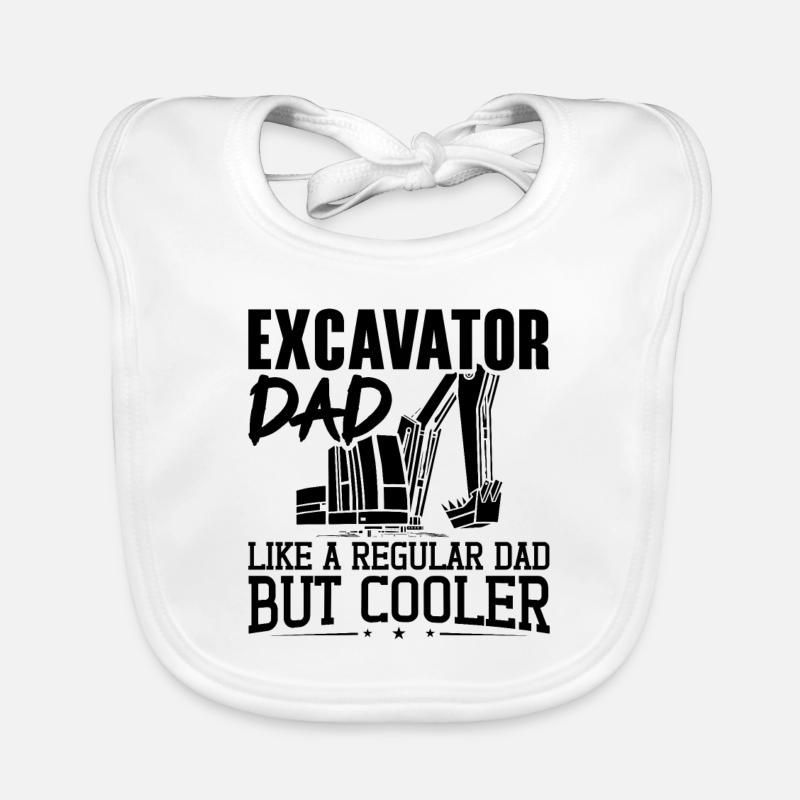 Baggern Bauarbeiter Baggerfahrer Geschenkidee Baby Bio-Lätzchen