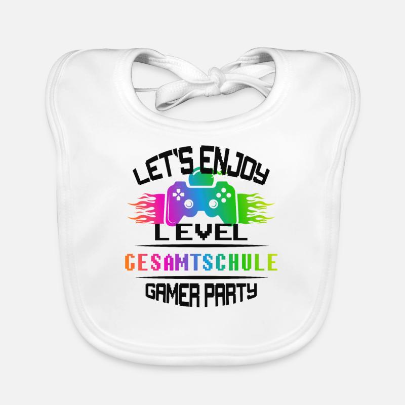 Level GESAMTSCHULE keep calm and game on Baby Bio-Lätzchen