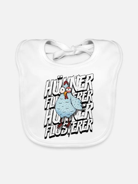 Huhn Hühner Flüsterer - Baby Bio-Lätzchen - Weiß