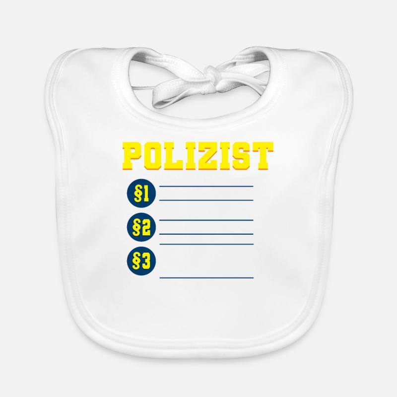 Polizist Polizei - Baby Bio-Lätzchen - Weiß