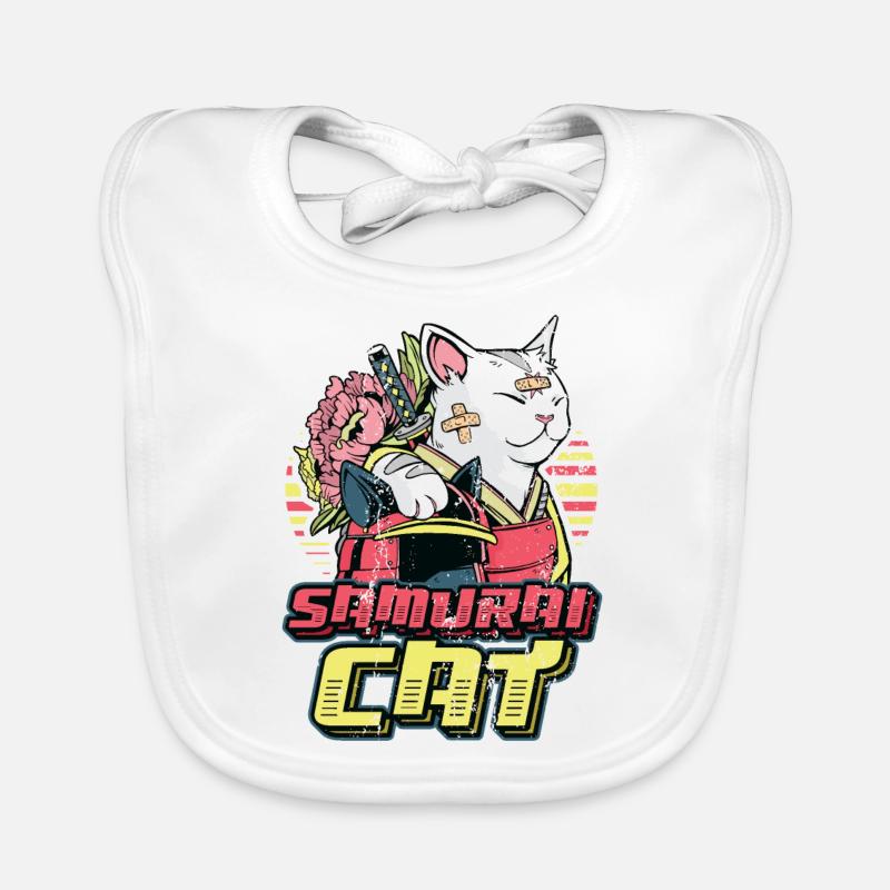 Anime Samouraï Chat Bavoir bio Bébé