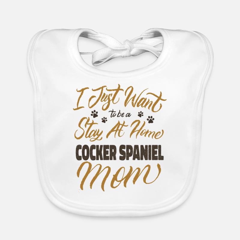 Restez à la maison Cocker Spaniel Maman Bavoir bio Bébé