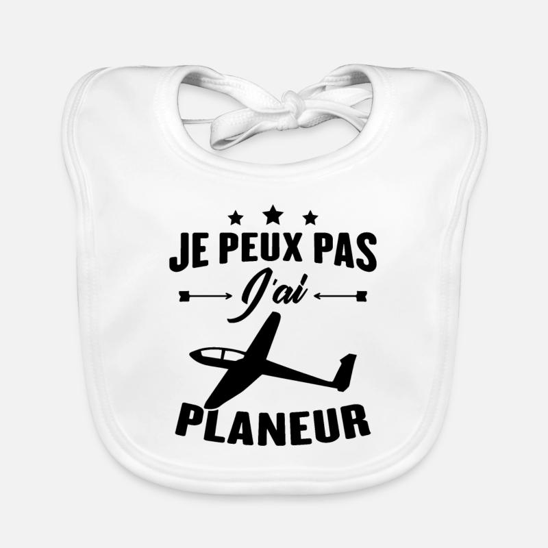 Je peux pas j'ai planeur - Bavoir bio Bébé - blanc