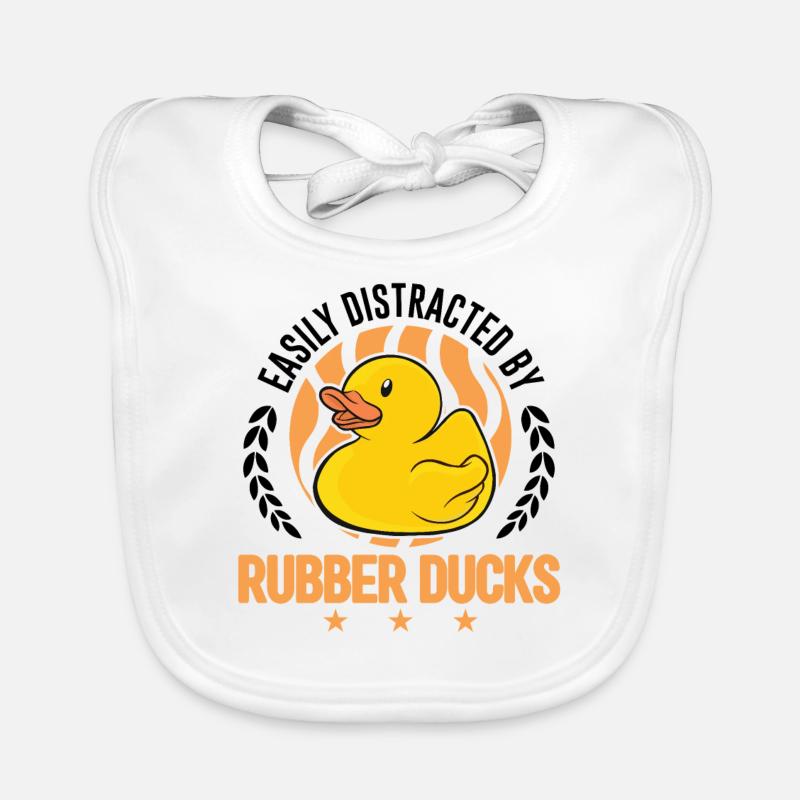 Easily distracted by Rubber Ducks Gummiente Baby Bio-Lätzchen