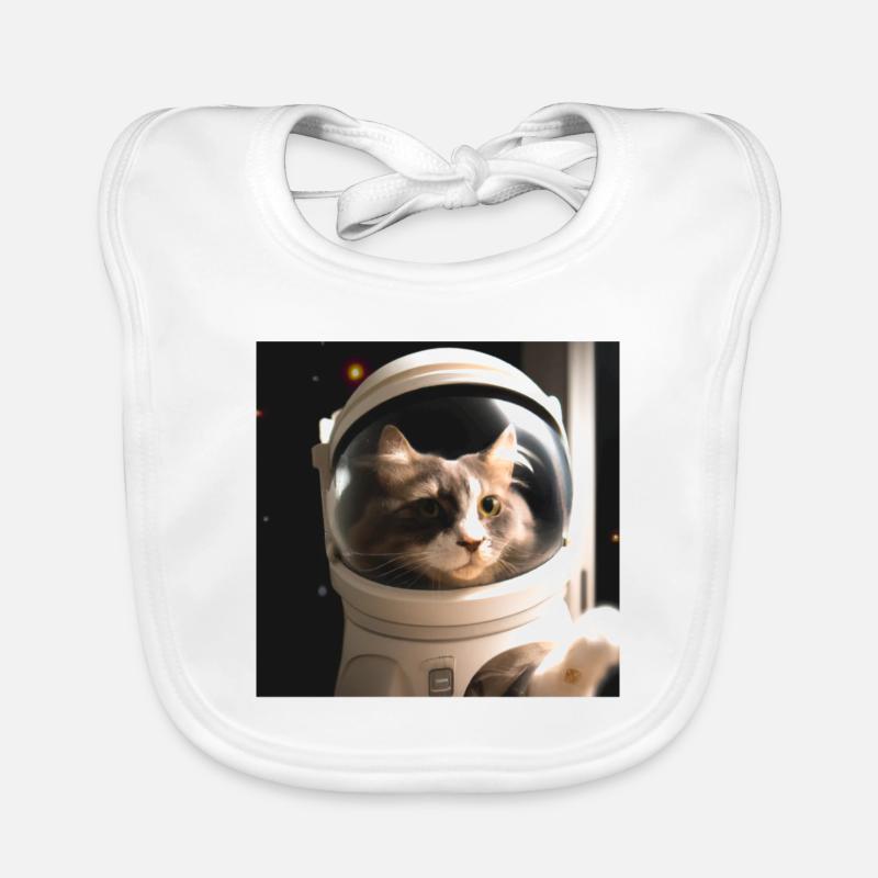 Chat dans l’espace Bavoir bio Bébé