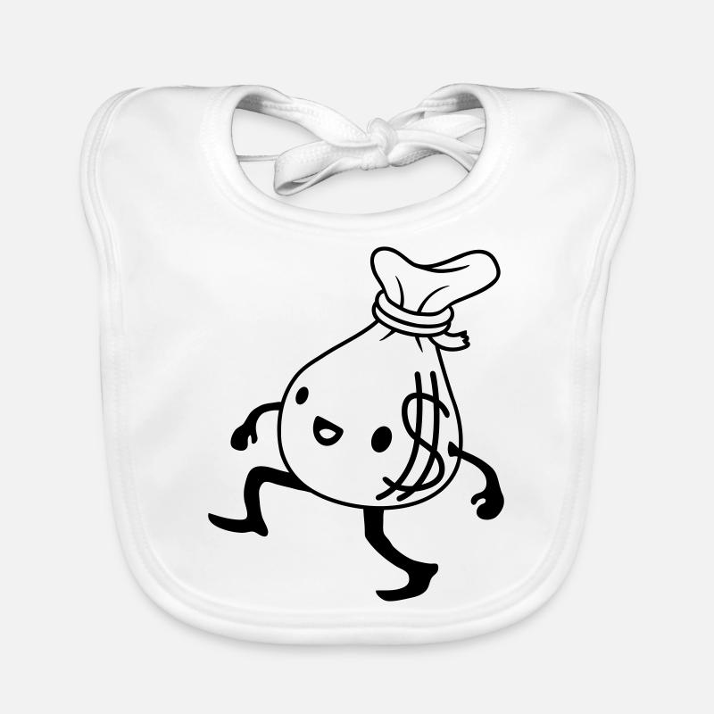 Gehender lebendiger Geldsack Comic Baby Bio-Lätzchen