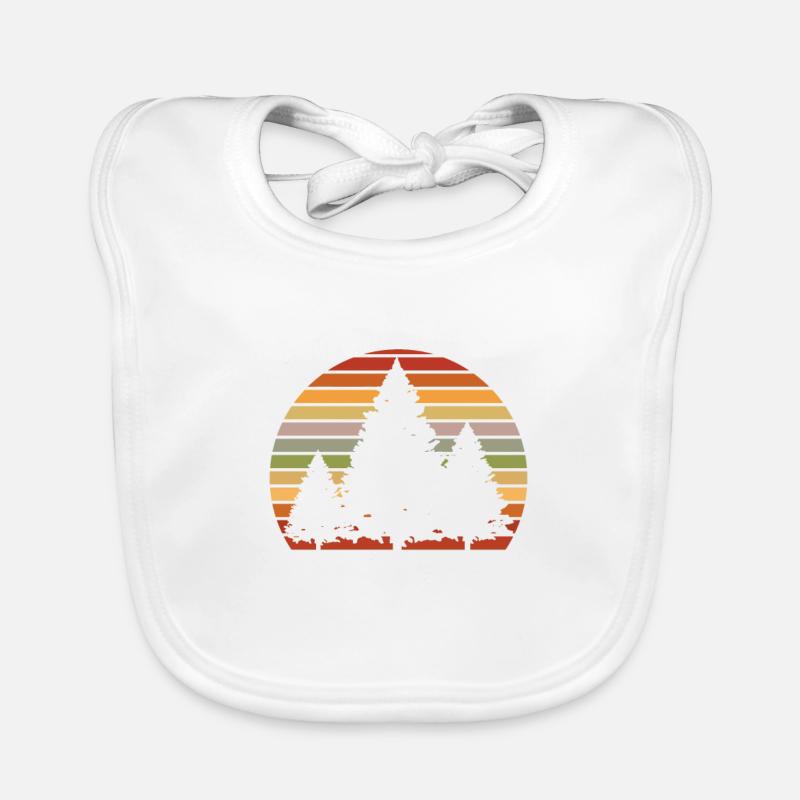 Tree Climbing - Organic Baby Bibs - white