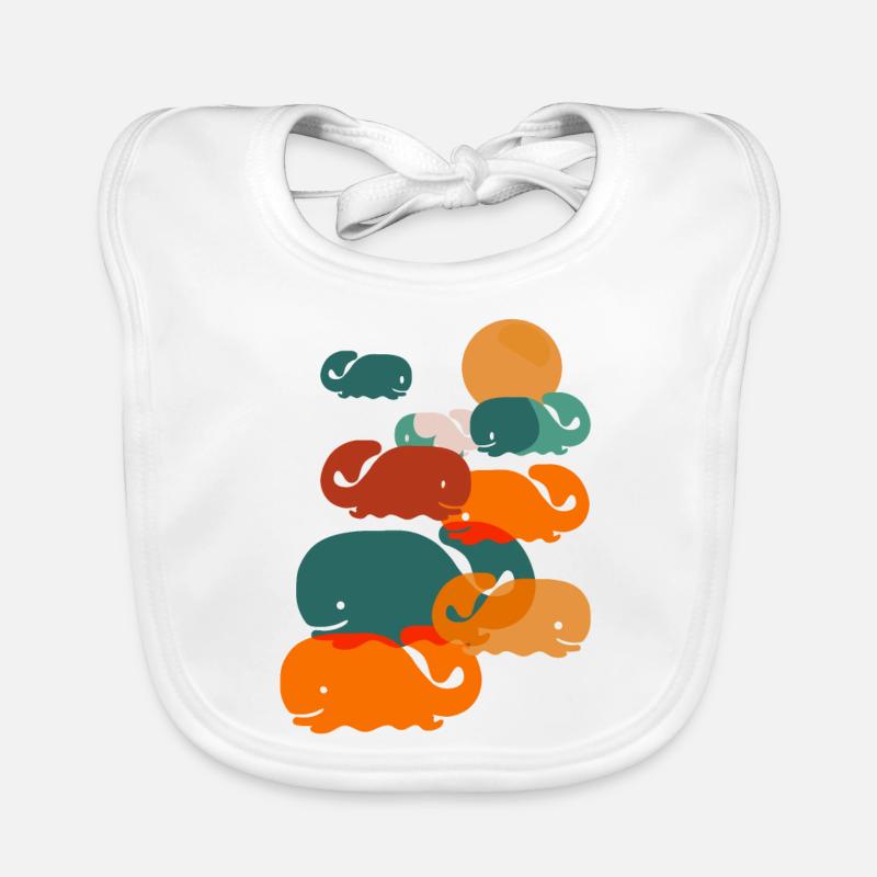 Glückliche Wale im Meer Wal Geschenk Baby Bio-Lätzchen