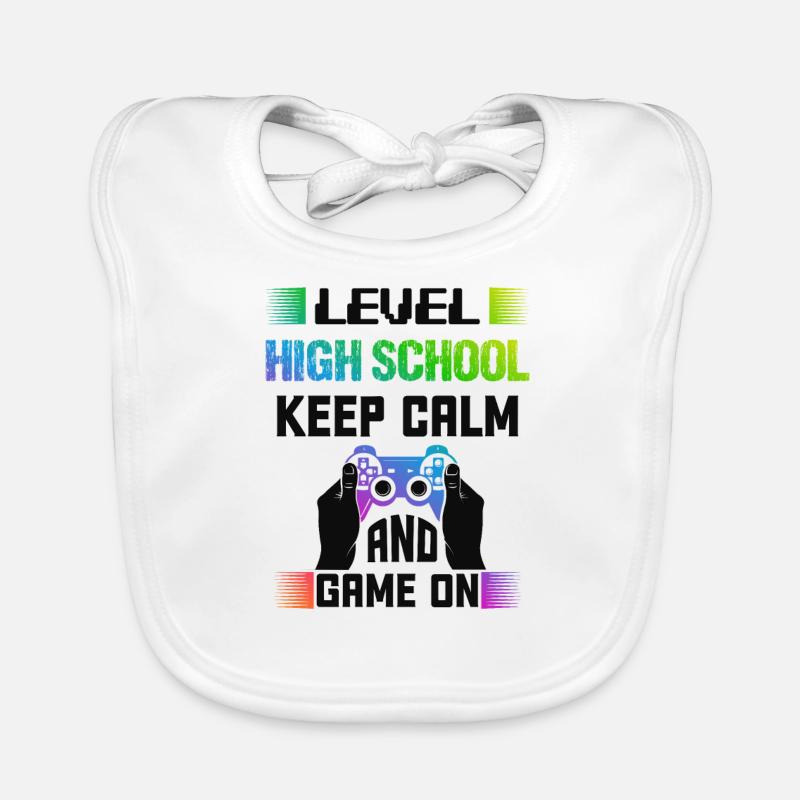 Level HIGH SCHOOL keep calm and game on Baby Bio-Lätzchen