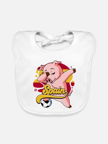 Spanien Fußball - Baby Bio-Lätzchen - Weiß - Vorne