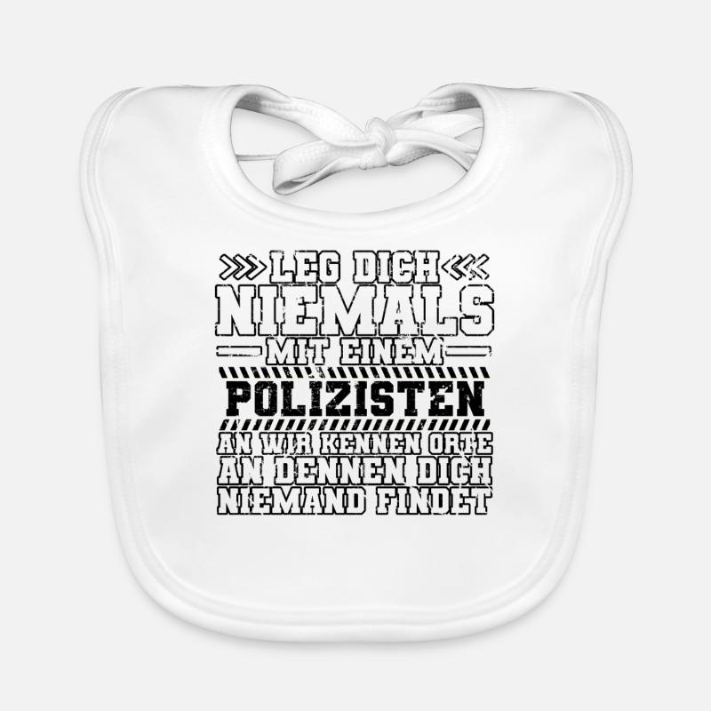 Polizist Polizei - Baby Bio-Lätzchen - Weiß