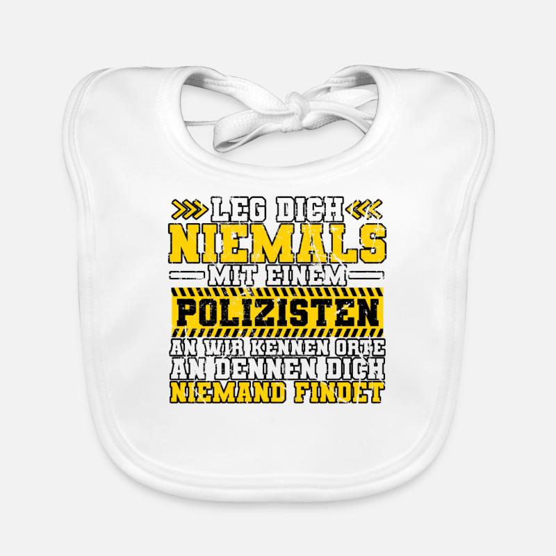 Polizist Polizei - Baby Bio-Lätzchen - Weiß